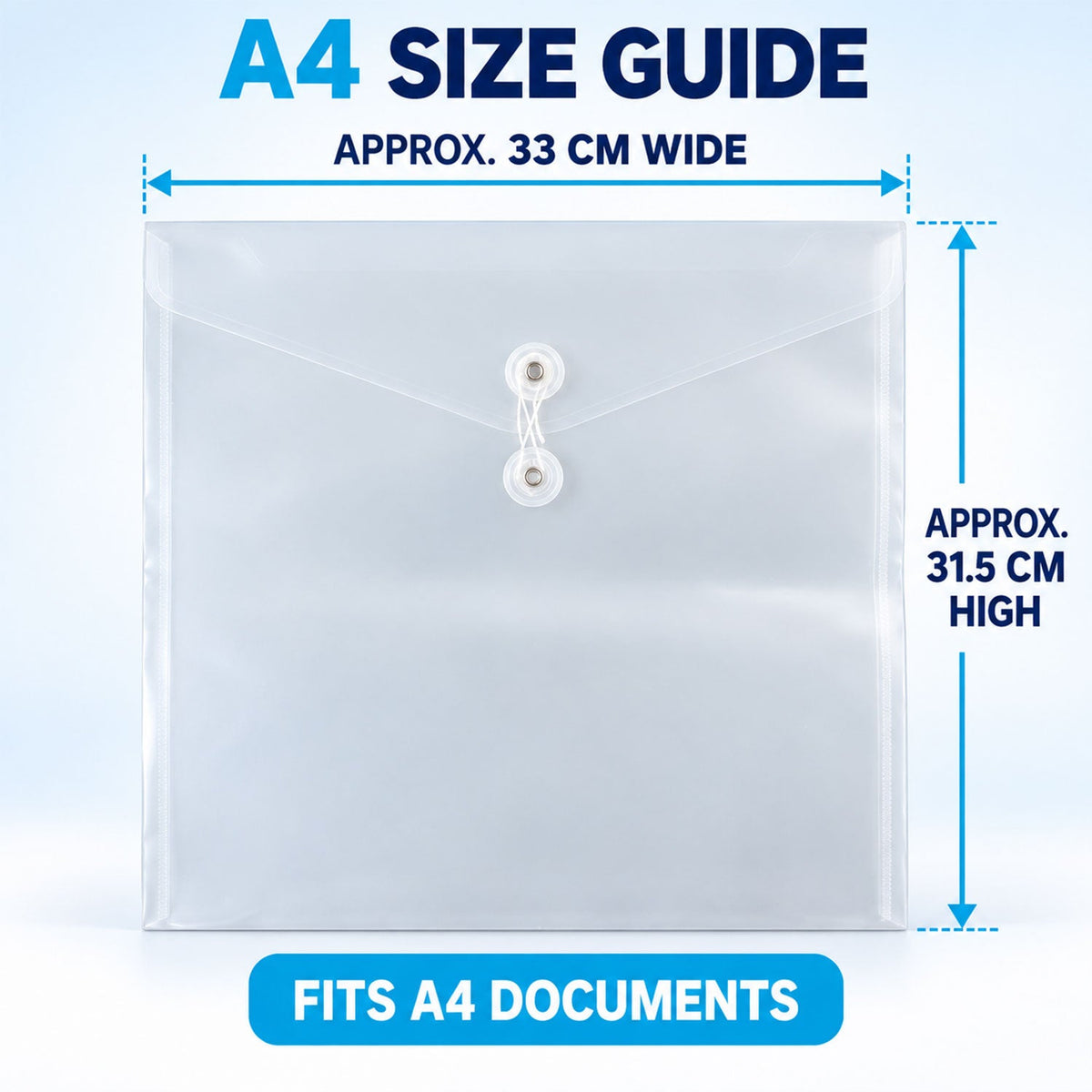 Plastic Document File Folder with String Closure, Translucent Expandable Envelope File Organizer for Documents, Certificates, Bills and Home Paperwork