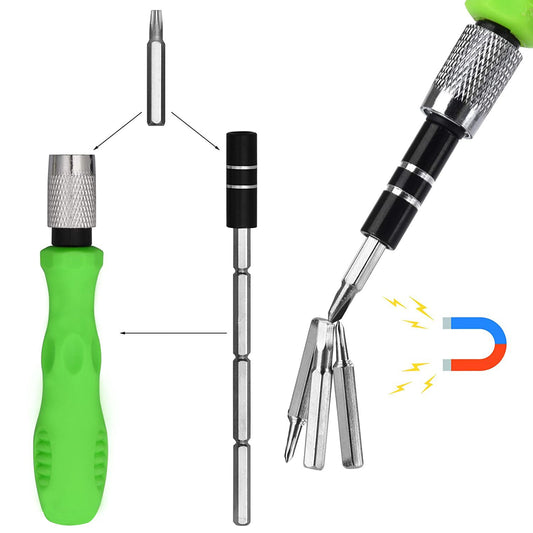 32 In 1 Mini Screwdriver Bits Set With Magnetic Flexible Extension Rod