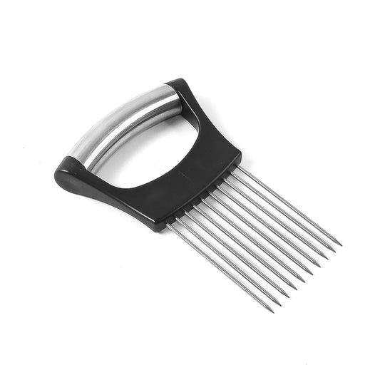 Stainless Steel Onion Cutter Vegetable Slicer Holder Tool (1 Pc)