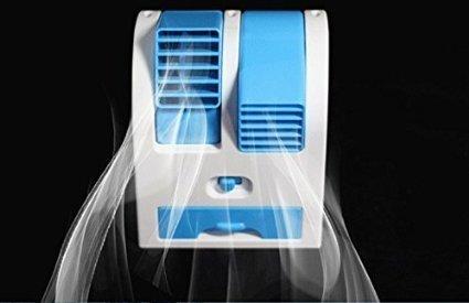 Dual Bladeless Mini Air Conditioner Portable USB Cooling Fan with Fragrance and Ice Chamber for Home Office Outdoor Travel (1 Pc)