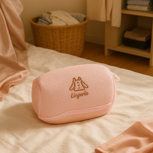 Premium Lingerie bra Laundry Wash Bag - (1 Pc) 3D Air-Mesh Protective Pouch with Zip & Cushioning | Prevents Deformation, Snags & Tangling