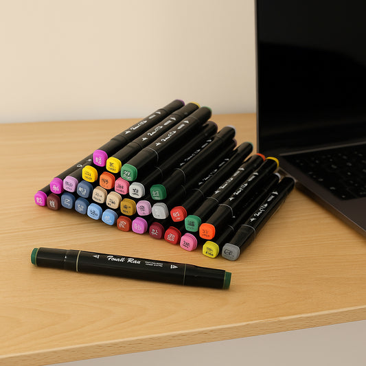 48-Piece Dual-Tip Sketch Markers Set – TouchWool Professional Markers for Artists, Designers and Crafters – Soft and Hard Tips for Coloring, Drawing and Illustration – Includes Carrying Case
