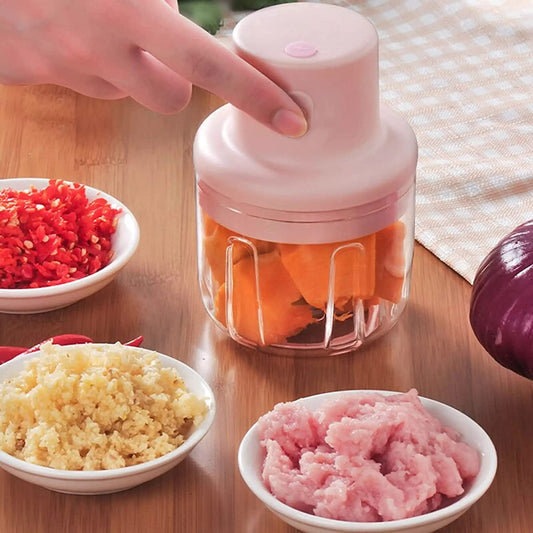 Electric Mini Garlic Chopper – USB Rechargeable 250ml Food Processor