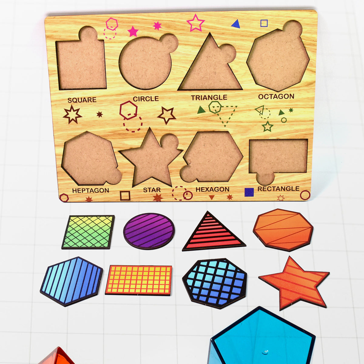 Wooden Triangles Puzzle Learning Educational Board (1 Set 2820 Cm)