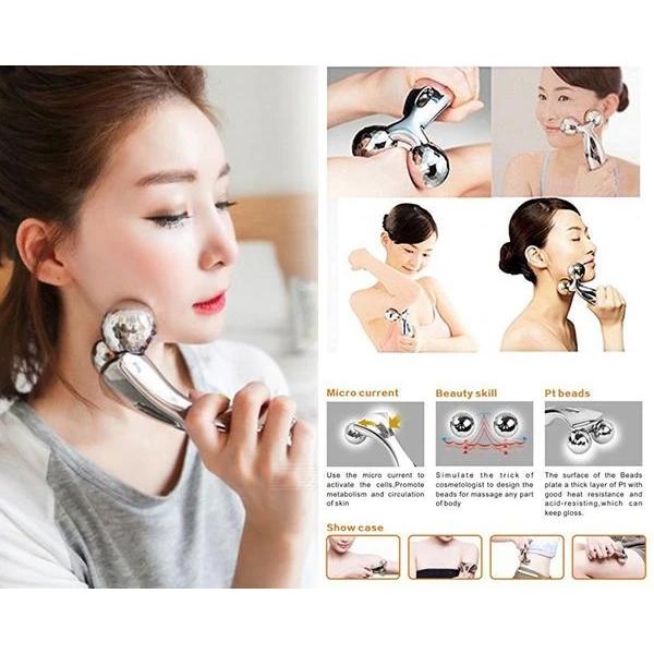 3D Y Shape Solar Microcurrent Face and Body Massager Roller for Skin Tightening, Face Lift and Full Body Massage (1 Pc)
