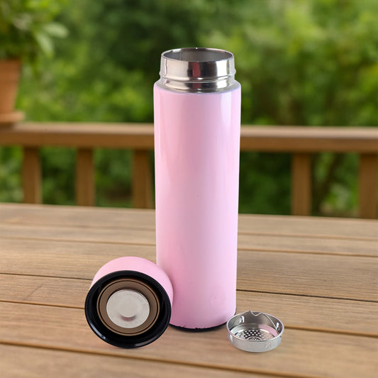 Pink Smart Vacuum Insulated Water Bottle with LED Temperature Display (1 Pc / 500ML)