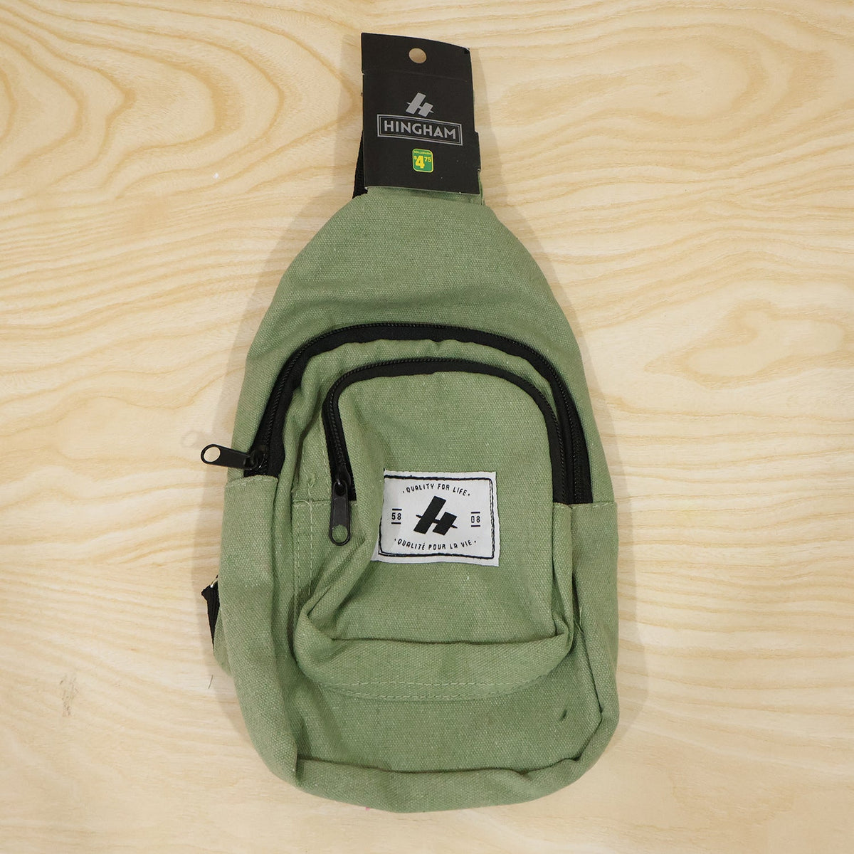 Multi Pocket Sling Crossbody Bag Canvas Chest Bag with Adjustable Strap for Phone Cards Wallet and Daily Essentials (1 Pc)