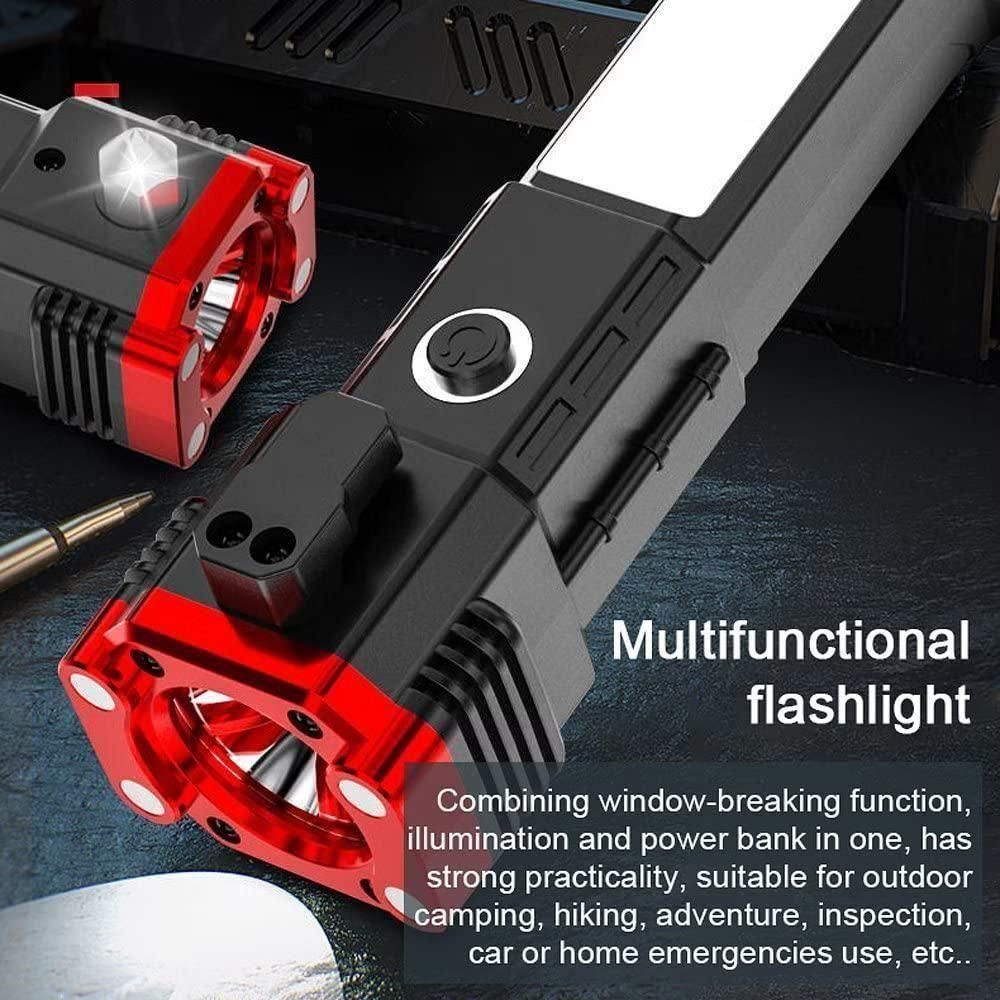 Portable Rechargeable Torch LED Flashlight | Multi-Function Safety Tool