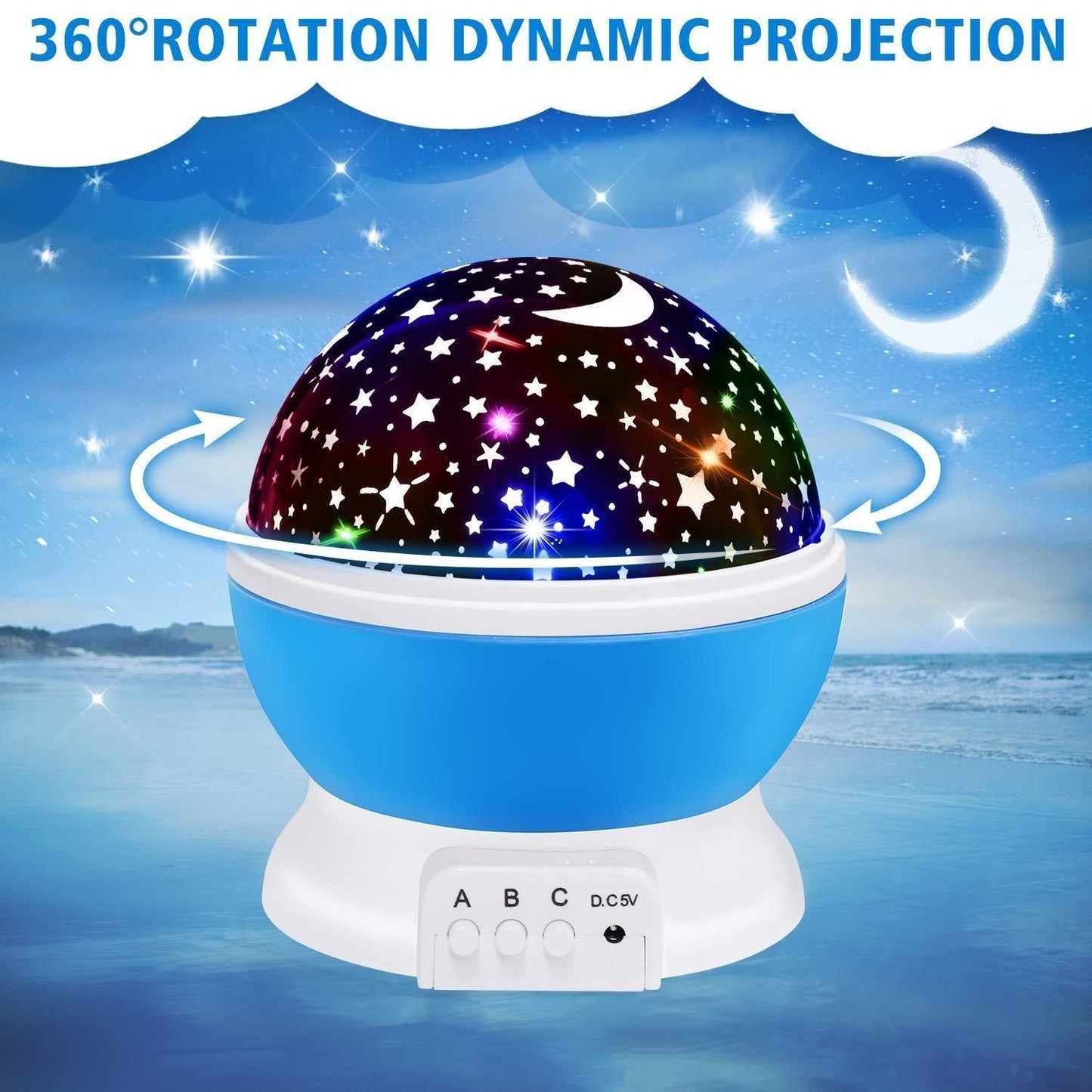 Star Master Rotating 360° Moon Night Light Lamp Projector