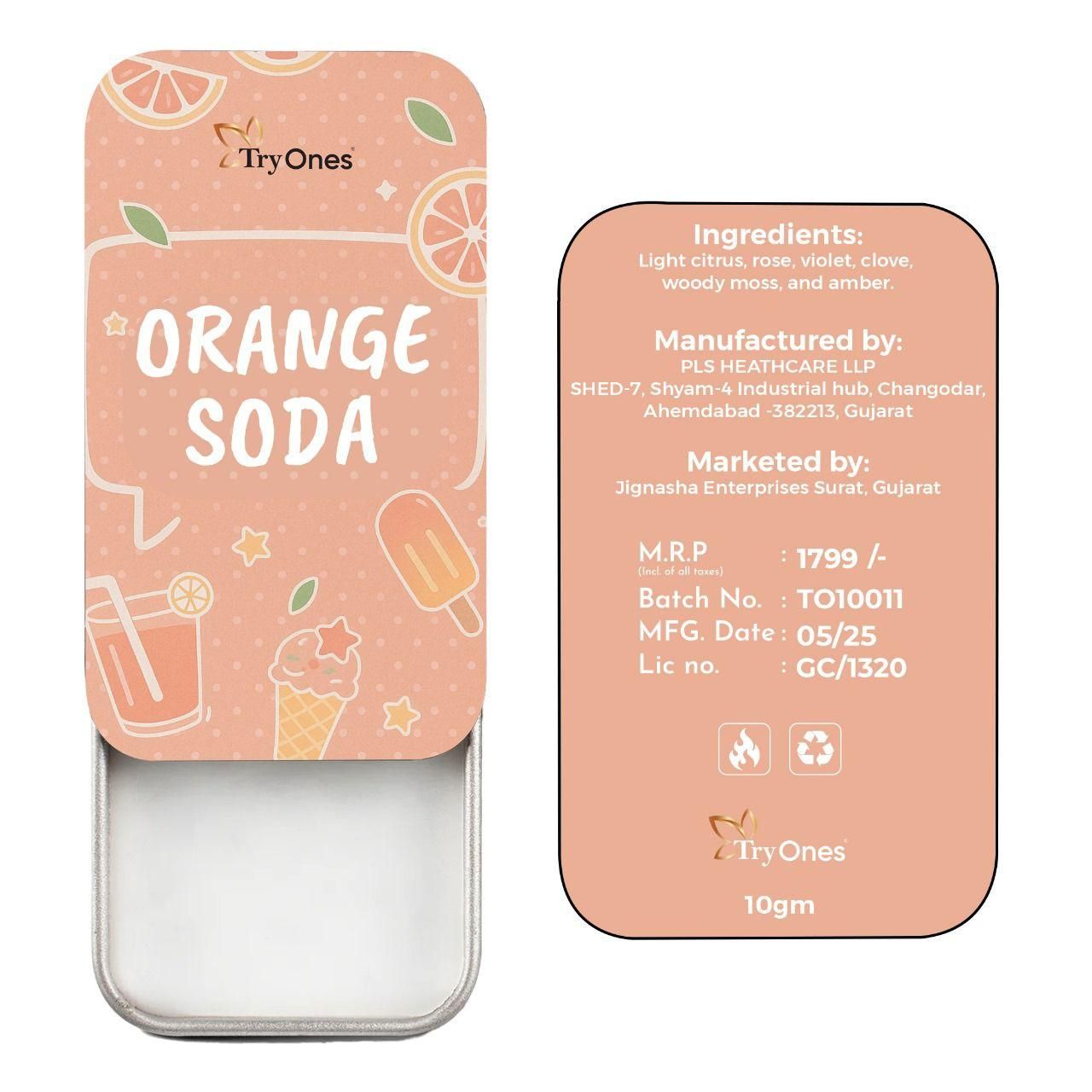 Orange Soda Solid Perfume 20gm (Pack of 2) | for Men & Women