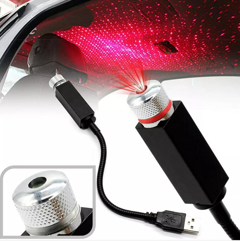 Star Lamp USB Car Star Ceiling Light (Red) | Romantic Sky Projection Night Lamp for Cars, Bedrooms & Parties | Fancy LED Starlight Projector