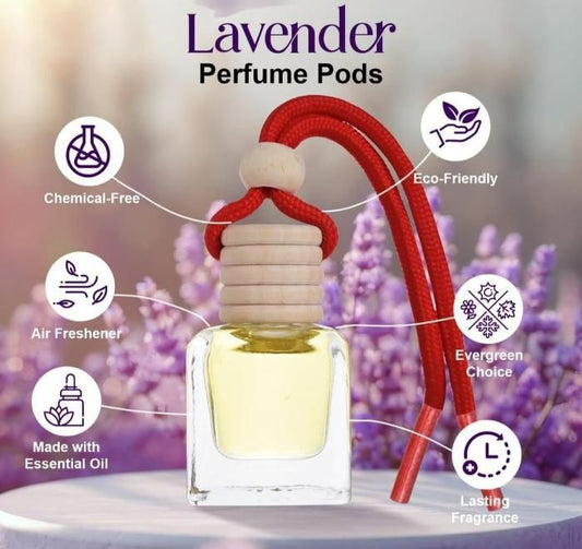 Hanging Car Perfume Pods Diffuser Scent (Assorted Perfume) | Long-Lasting Musk Aroma Up to 45 Days | Compact & Elegant Car Freshener Pod – 10ml