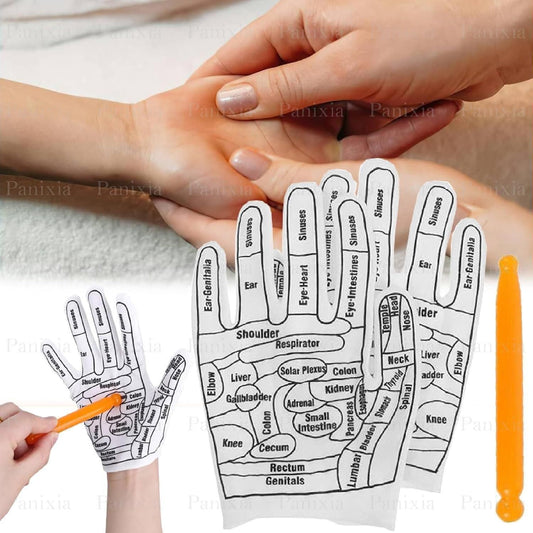 Acupressure Reflexology Hand Gloves for Women & Men | Cotton Therapy Gloves for Pain Relief, Physiotherapy & Full Body Relaxation | Pack of 1 Pair