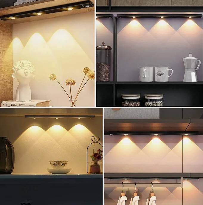 LED PIR Motion Sensor Cabinet Light with USB Rechargeable | Stick-On Wireless Closet Light | Warm & White Lighting | Dimmable, Energy Saving (Pack of 1)