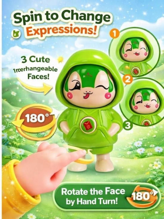 Cute Toy Face Changing Keychain for Kids (1 Pc) – Fun Cartoon PVC Keyring Toy with Expression Change Design for Bags, Keys & Return Gifts
