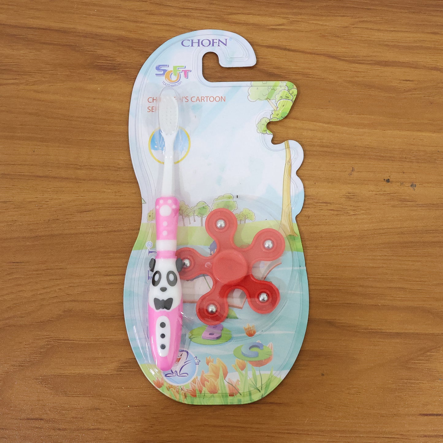 Kids Toothbrush and Fidget Spinner Toy Set – Fun and Interactive Oral Care Combo for Kids | Includes Cute Panda Toothbrush and Fidget Spinner | Perfect for Little Ones