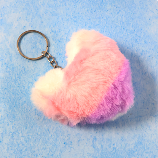 Soft Plush Cute Heart Keychain, Perfect for Key Rings, Bags, and Accessories – 1 Pc
