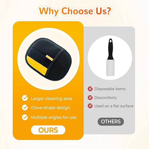 Pet Hair Removal Gloves  Double-Sided Grooming & Deshedding Pack of 2