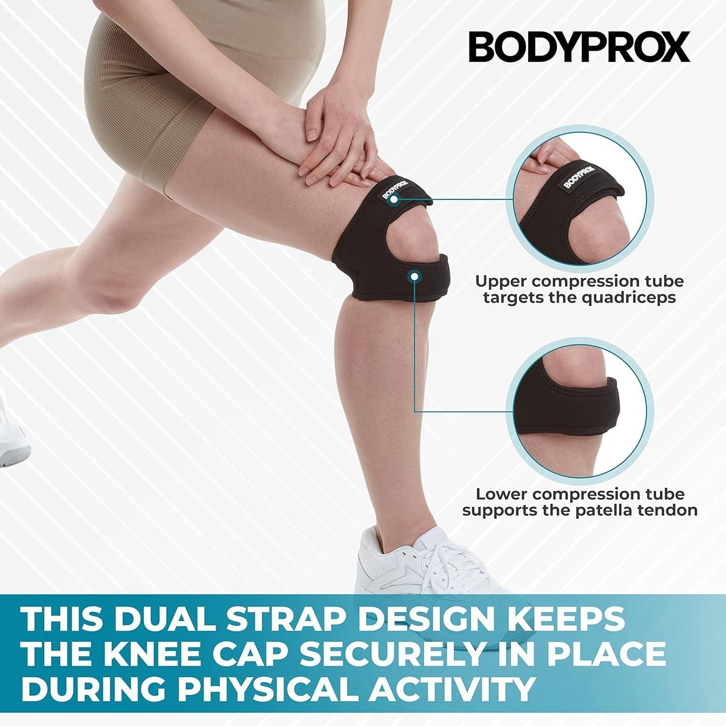 Knee Pain Relief Adjustable Neoprene Knee Strap, Patella Support Pack of 2