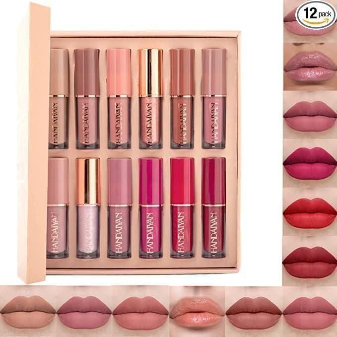 Velvet Matte Liquid Lipstick Set of 12 | Long-Lasting, Smudge-Proof & Waterproof Lipsticks | Multicolor Matte & Shiny Shades for Women | 20g