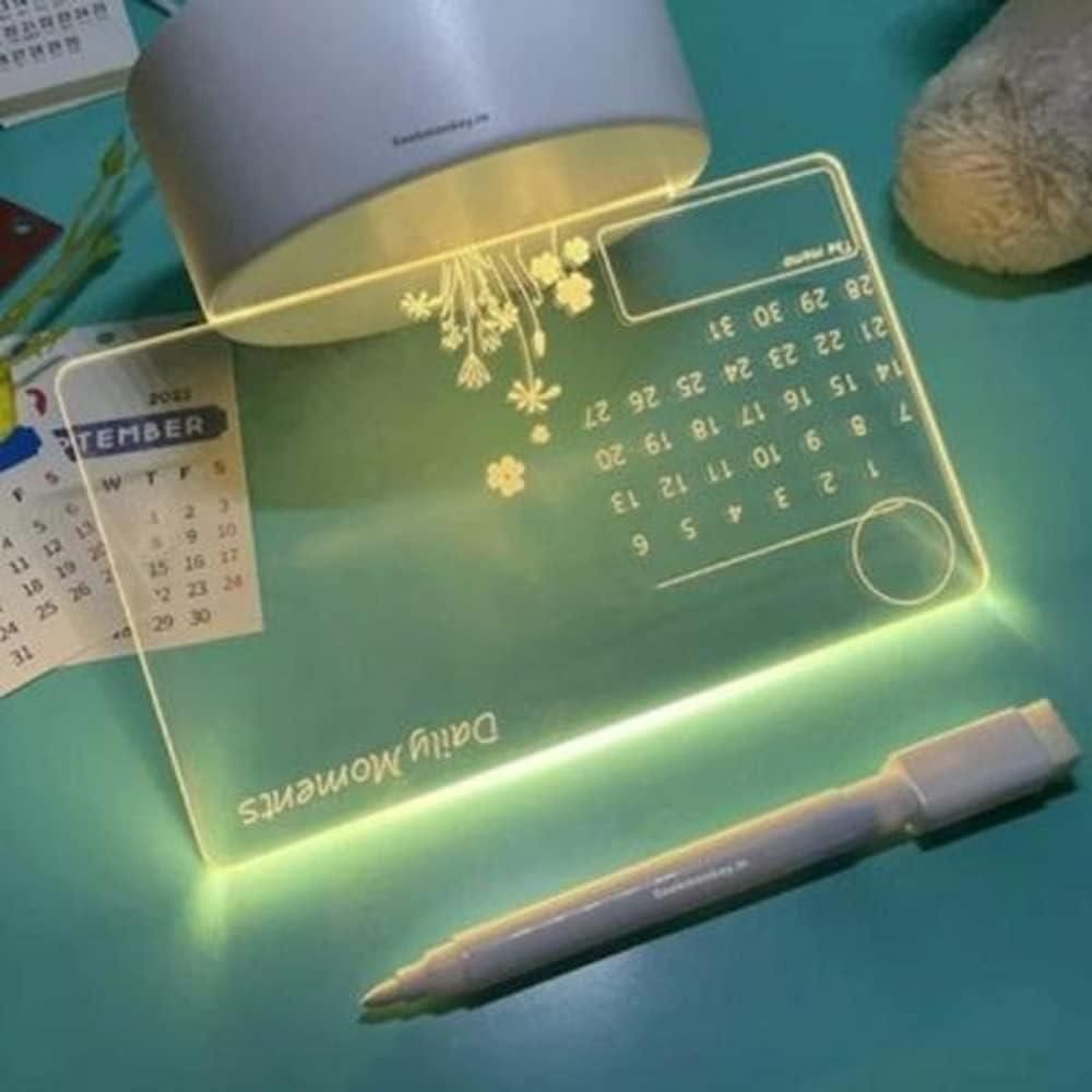 3D Acrylic Writing Board with Pen & Light | Creative LED Message Board