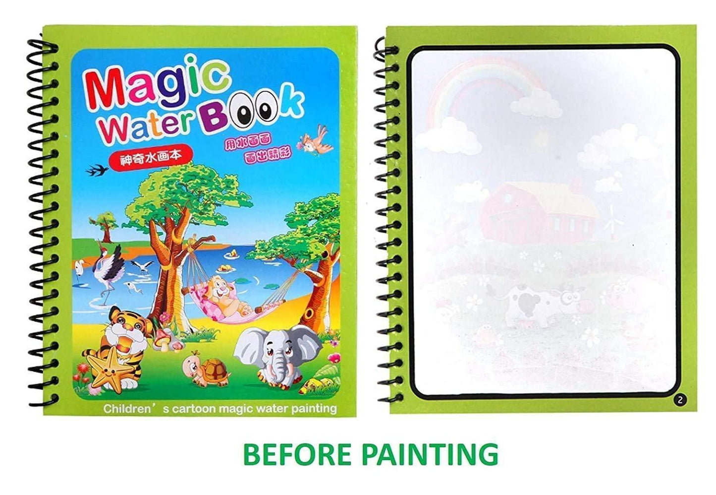 Reusable Magic Water Quick Dry Book for Kids | 4 Books Set with Water Pen | Multi-Color