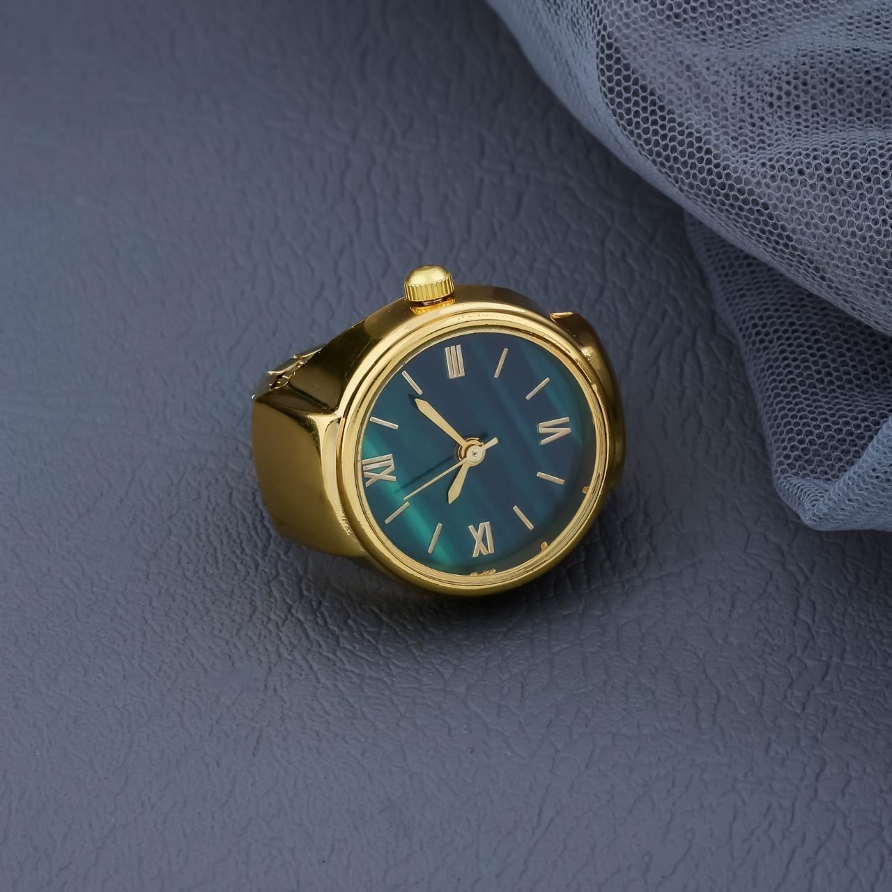 Analog Unisex Ring Watch | Adjustable Finger Watch with Zinc Alloy Strap | Stylish Mini Dial Timepiece for Men & Women (Pack of 1)