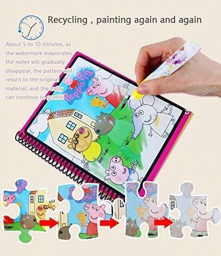 Reusable Magic Water Quick Dry Book for Kids | 4 Books Set with Water Pen | Multi-Color