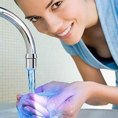 Multi Colors Changing Led Light Stream Faucet Tap Adapter (1 Pc) | Water-Powered Glow for Bathroom & Kitchen Sinks | No Batteries Required