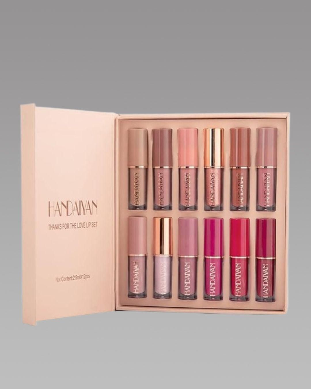 Velvet Matte Liquid Lipstick Set of 12 | Long-Lasting, Smudge-Proof & Waterproof Lipsticks | Multicolor Matte & Shiny Shades for Women | 20g
