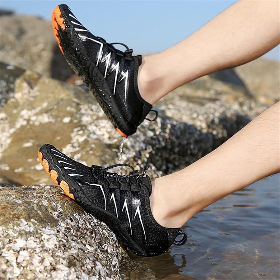 Men’s Nonslip Barefoot Shoes | Breathable Mesh Upper, Rubber Sole | Lightweight Lace-Up Casual Footwear | Comfortable & Flexible Walking Shoes for Men – Black