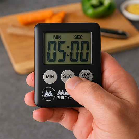 Digital Kitchen Countdown Timer - (1 Pc) | One-Touch MIN/SEC Controls • Loud Beep Alarm • Desk Stand & Magnetic Mount • Battery Operated