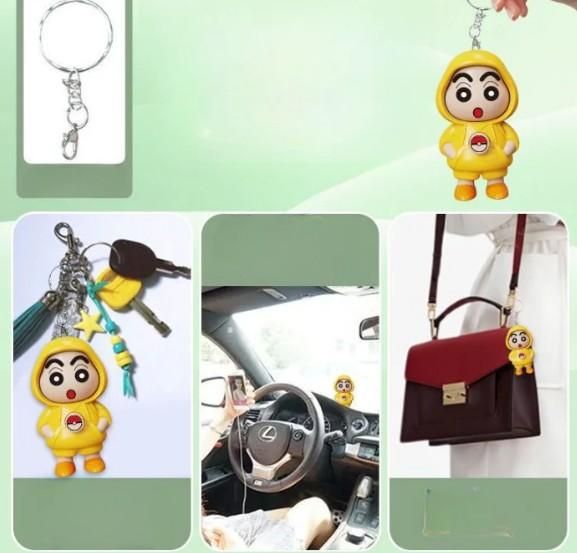 Shinchan Face Changing Keychain | Funny Cartoon Anime Keyring | Cute Bag, Car, Desktop, and Gift Accessory (Pack of 1)