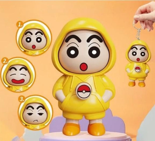 Shinchan Face Changing Keychain | Funny Cartoon Anime Keyring | Cute Bag, Car, Desktop, and Gift Accessory (Pack of 1)