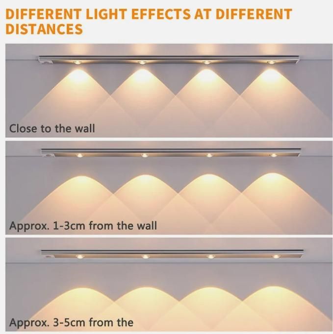 LED PIR Motion Sensor Cabinet Light with USB Rechargeable | Stick-On Wireless Closet Light | Warm & White Lighting | Dimmable, Energy Saving (Pack of 1)
