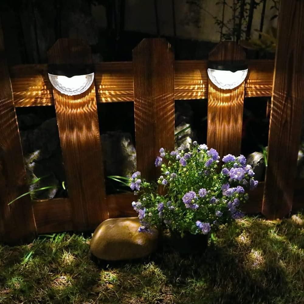Solar Fence Lights – Pack of 4 | Modern Outdoor Wall & Path Lights (Solar Powered, Waterproof)