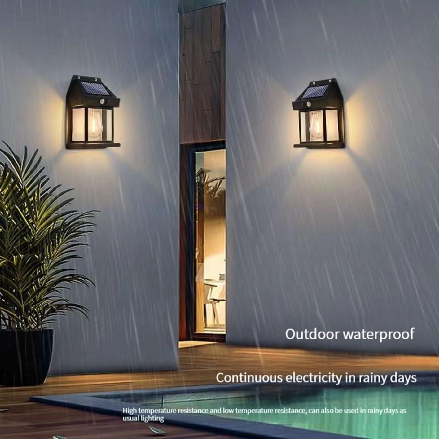 Solar Light Outdoor Wall Light – Energy-Saving and Waterproof LED (Pack of 1)