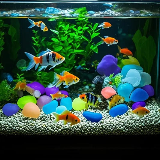 Artificial Mixed Color Glow Stones 100pcs| Fluorescent Decorative Rocks