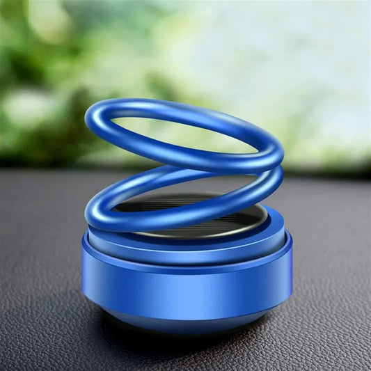 Solar Power Car Aroma Diffuser 360° double Ring Rotating Design | Solar Rotating Car Perfume | Dashboard Fragrance Diffuser for Car, Home & Office
