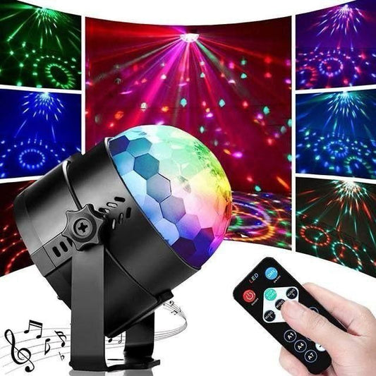 Party Disco Light with Remote Control | LED Rotating Disco Ball Stage Light for Party, DJ, Home & Events | Multicolor Strobe Lamp (Pack of 1)