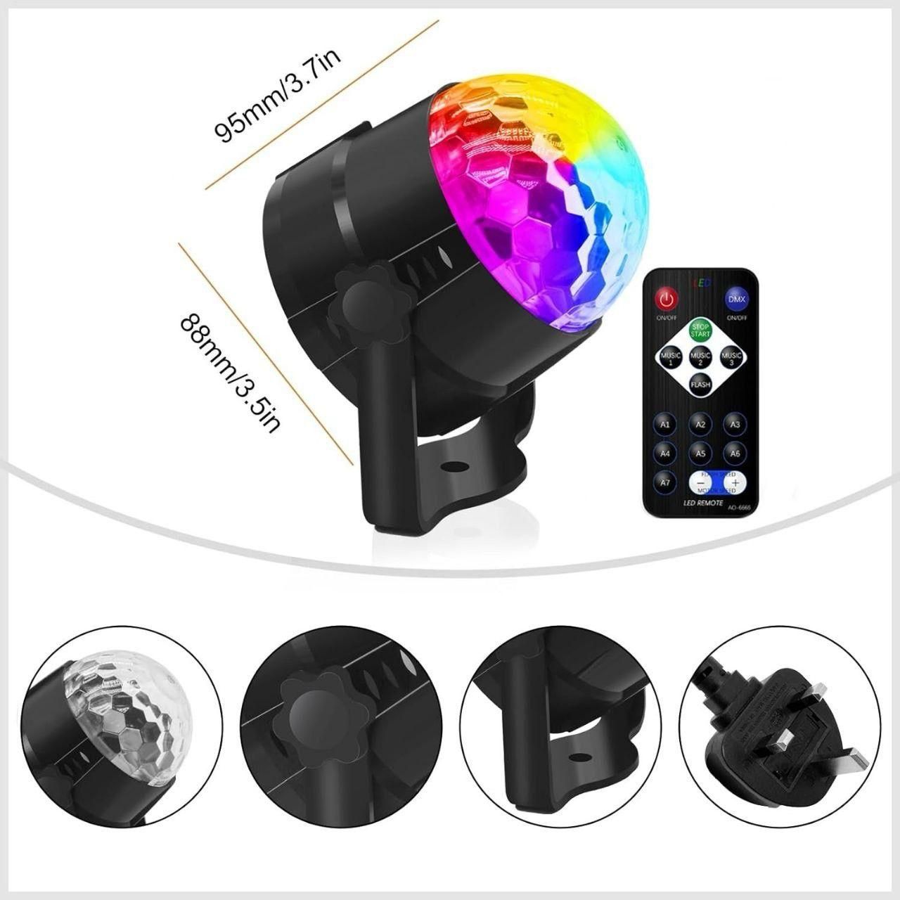 Party Disco Light with Remote Control | LED Rotating Disco Ball Stage Light for Party, DJ, Home & Events | Multicolor Strobe Lamp (Pack of 1)