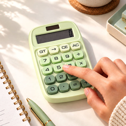 Mechanical Switch Desktop Calculator with Large Tactile Keys and Wide LCD Display for Office, Home and Study