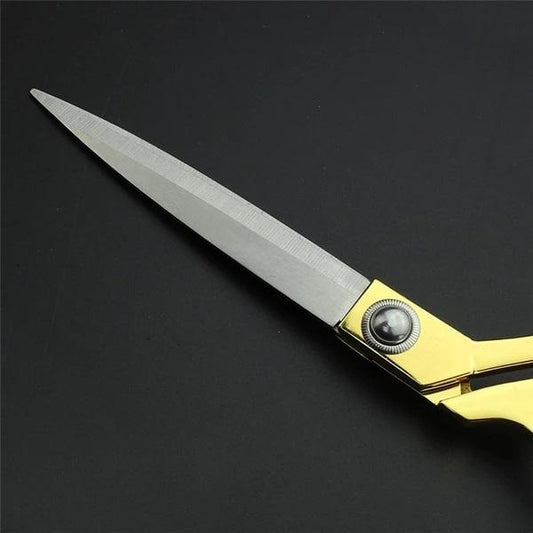 Stainless Steel Tailoring Scissor 9.5 Inch with Golden Handle Professional Heavy Duty Fabric Cutting Shears for Sewing Tailoring Quilting and Craft Work (1 Pc)