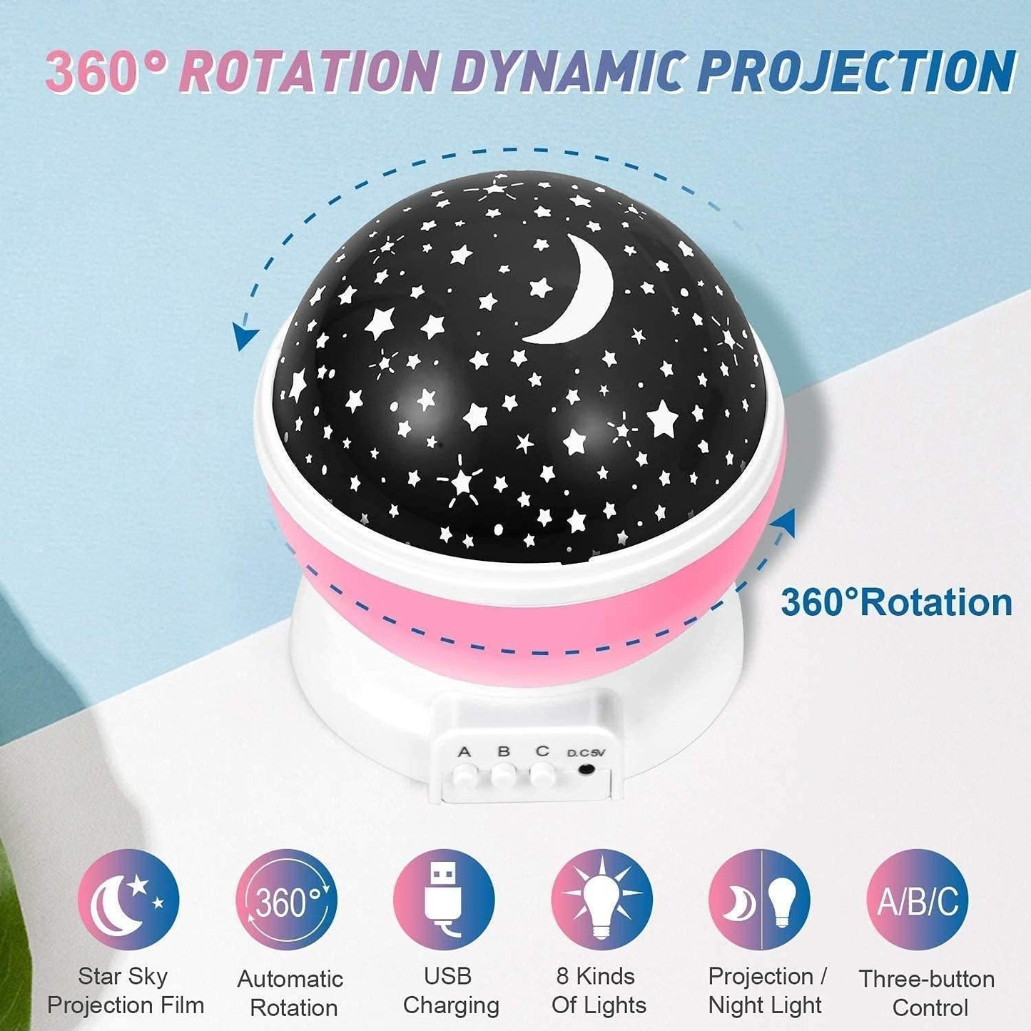 Star Master Rotating 360° Moon Night Light Lamp Projector