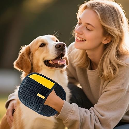 Pet Hair Removal Gloves  Double-Sided Grooming & Deshedding Pack of 2