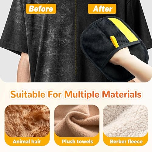 Pet Hair Removal Gloves  Double-Sided Grooming & Deshedding Pack of 2