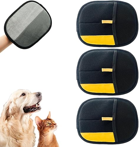Pet Hair Removal Gloves  Double-Sided Grooming & Deshedding Pack of 2