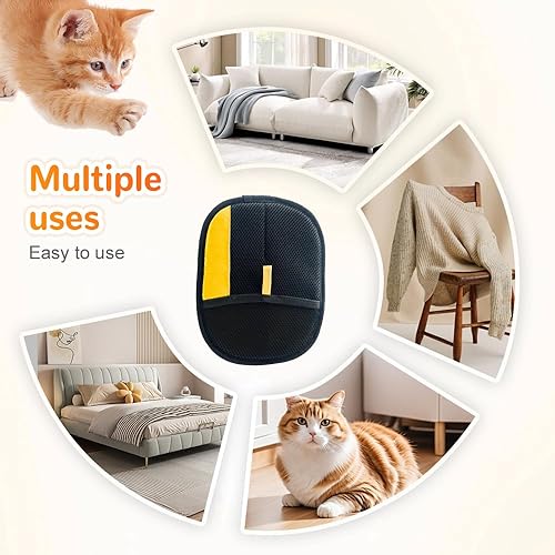 Pet Hair Removal Gloves  Double-Sided Grooming & Deshedding Pack of 2