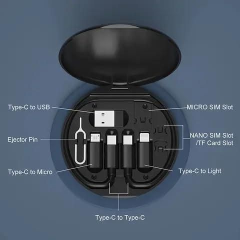 Fast Charging Travel Cable Set – All-in-One Compact Power Solution