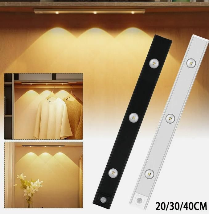 LED PIR Motion Sensor Cabinet Light with USB Rechargeable | Stick-On Wireless Closet Light | Warm & White Lighting | Dimmable, Energy Saving (Pack of 1)